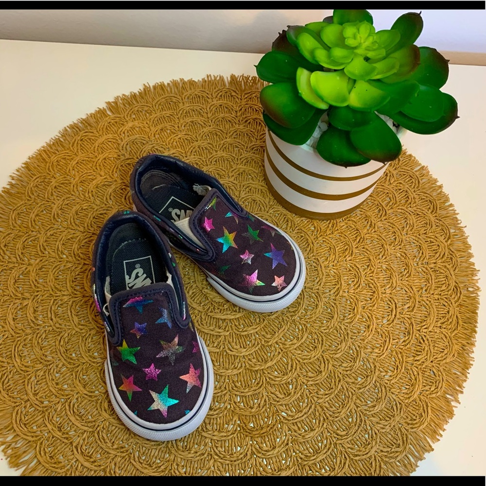 Vans shimmer star slip-ons (toddler)